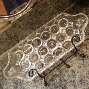 VINTAGE PRESSED GLASS serving dish
